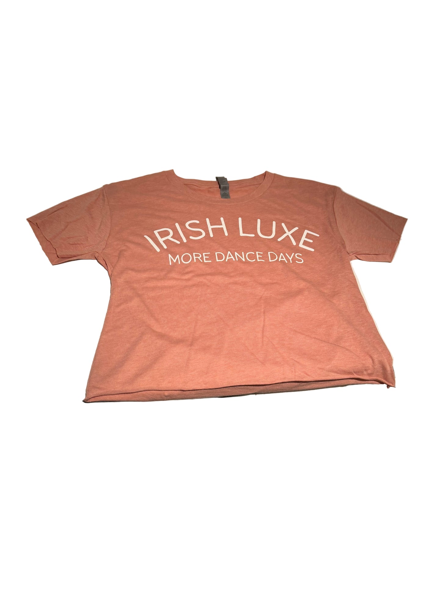 Pink t-shirt with 'Irish Luxe' text